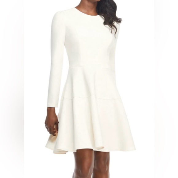 Gal Meets Glam Celeste Fit and Flare Ivory/White Long-Sleeve Dress, Size 6 - Picture 15 of 15